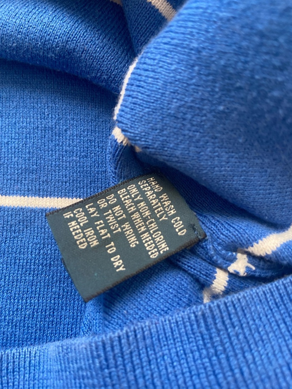 Polo Ralph Lauren Vintage Men’s Medium Pima Cotton Blue Striped Sweater Crewneck - Picture 6 of 7